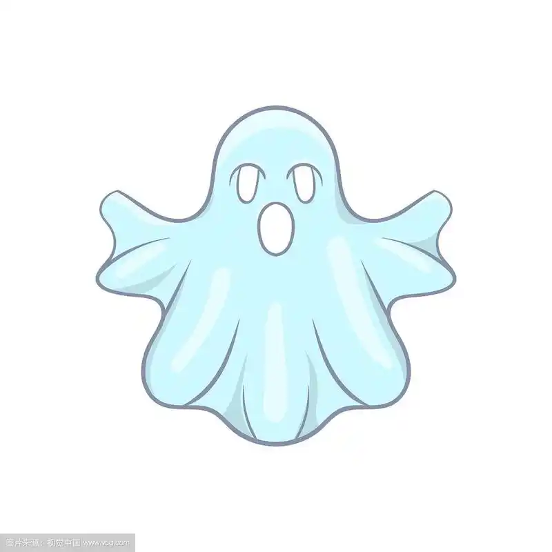 万圣节幽灵卡通风格的图标