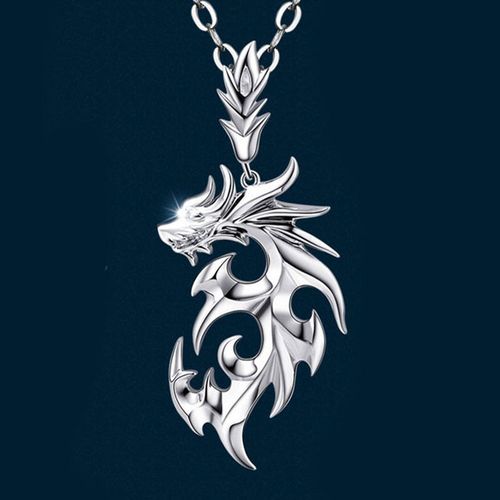 【送礼盒】霸气火焰龙吊坠男潮钛钢个性潮人项链兄弟复古吊坠饰品