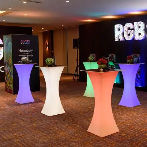 发光吧台酒吧婚庆商业活动led发光鸡尾酒桌小蛮腰散台高脚吧台