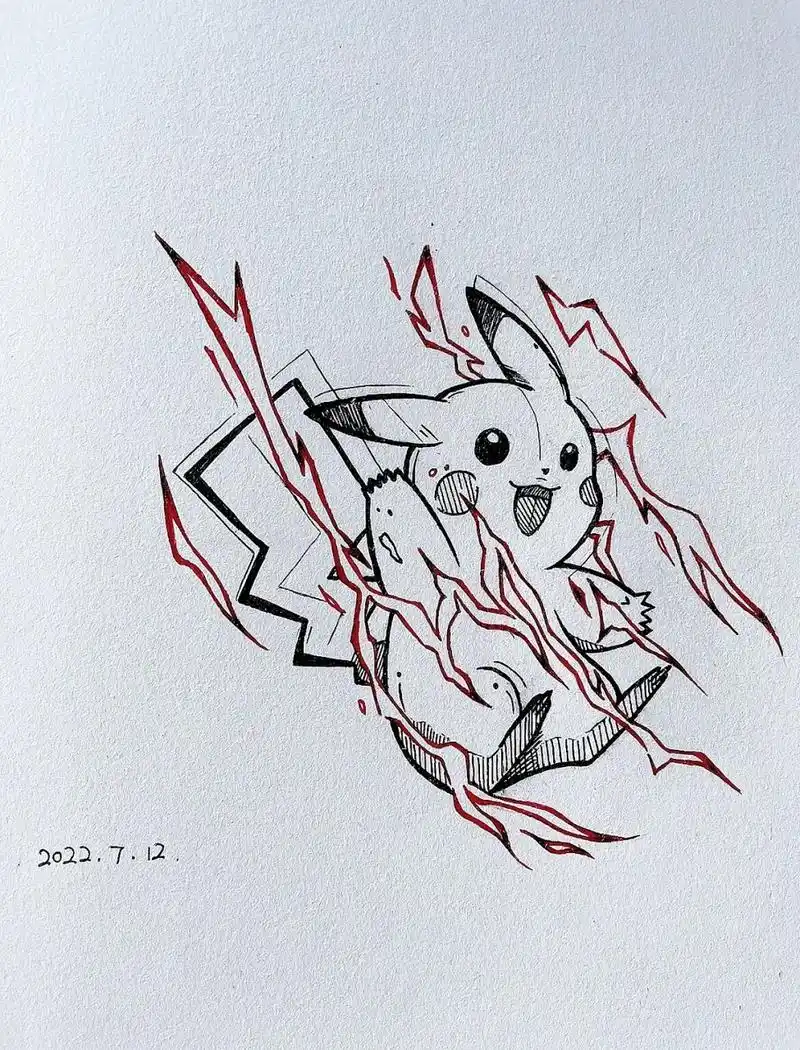 绘画临摹|神奇宝贝|皮卡丘 pokémon:pikachu 精灵宝可梦