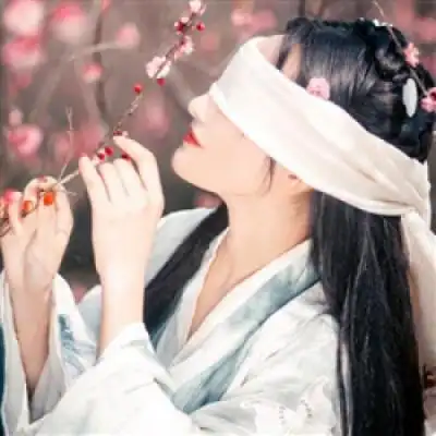 古风真人女蒙眼头像