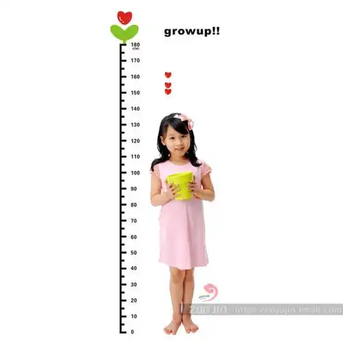 成长身高贴 母婴店墙贴纸房幼儿园早教中心标尺身高尺墙贴画 黑色