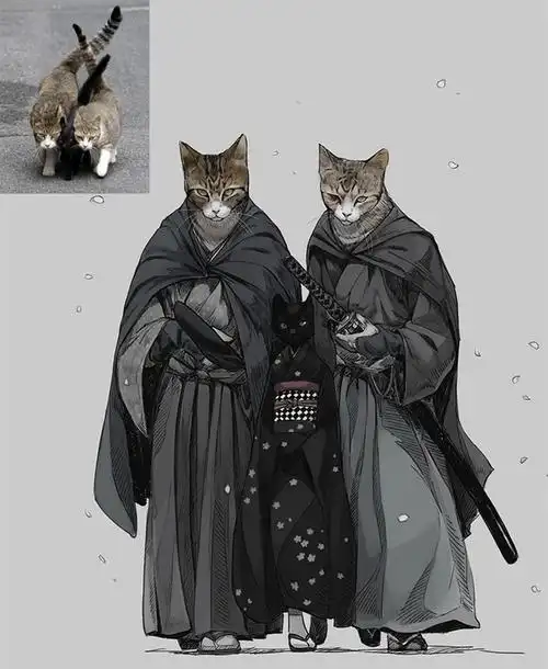 原创猫科动物也能二次元威猛与可爱并存狗狗和狐狸反而像仆人