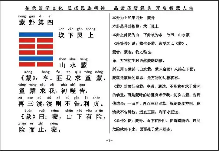 《周易》蒙卦第四(原文 译文 图文)