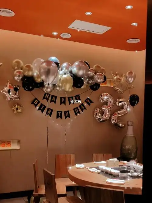 火锅店包间简单生日布置