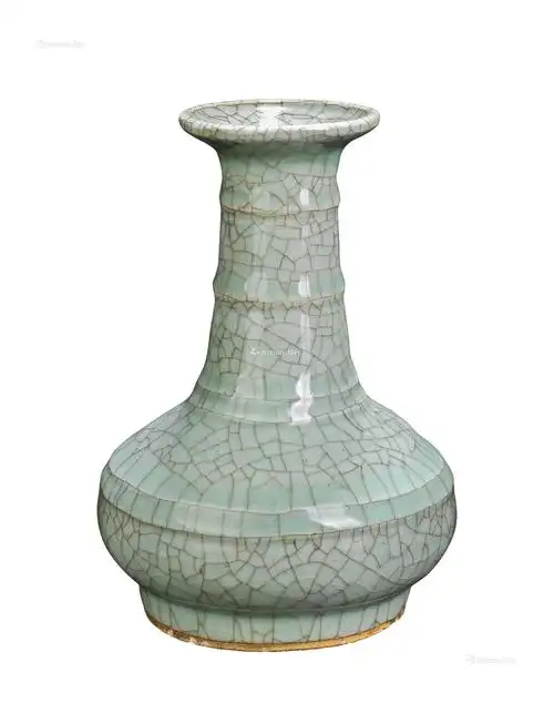 【清代 仿官窑弦纹瓶】拍卖品_图片_价格_鉴赏_清代单色釉瓷器_雅昌