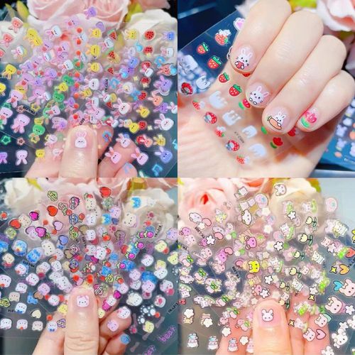 儿童可爱卡通指甲贴公主宝宝防水美甲贴花小孩玩具小兔子美甲贴纸