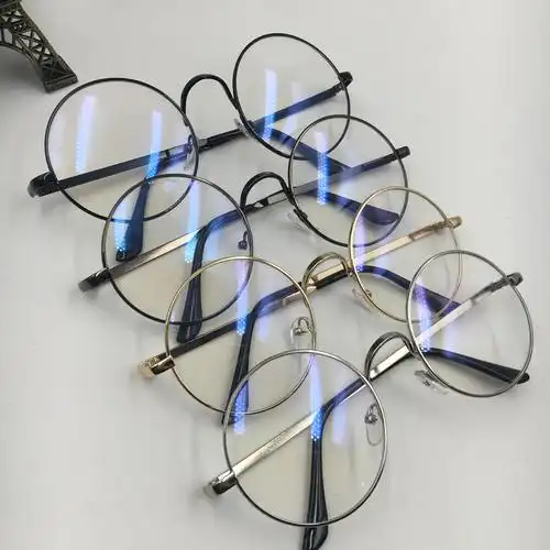 平光镜文艺金属圆框平光镜男女款学生眼镜架清新护目镜