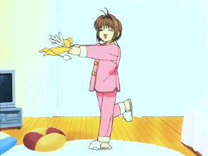 卡通gif百变小樱gif转圈gif粉红色睡衣gif