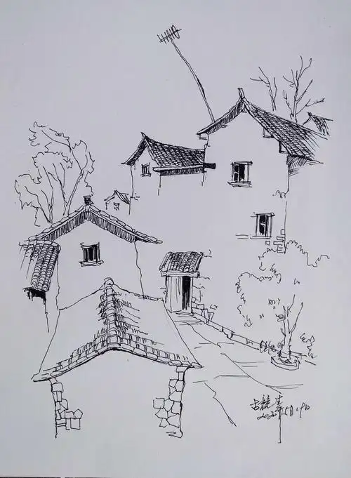 《走在路上》——古竞生钢笔风景速写集