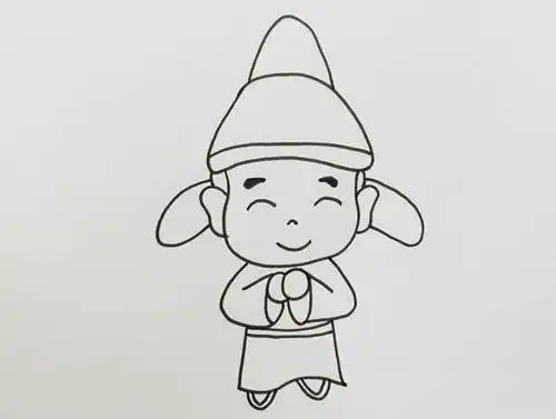 小人简笔画古代人的长帽子简笔画作揖的小人简笔画拱手作揖的古人简笔