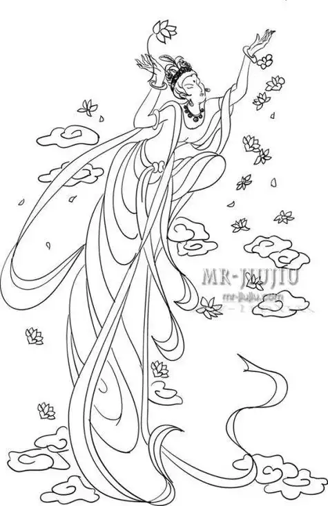 飞天小小仙女简笔画