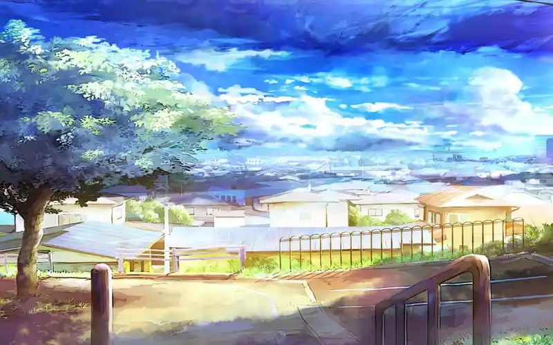 小清新唯美天空漫画桌面壁纸图片-卡通动漫-壁纸下载-美桌网