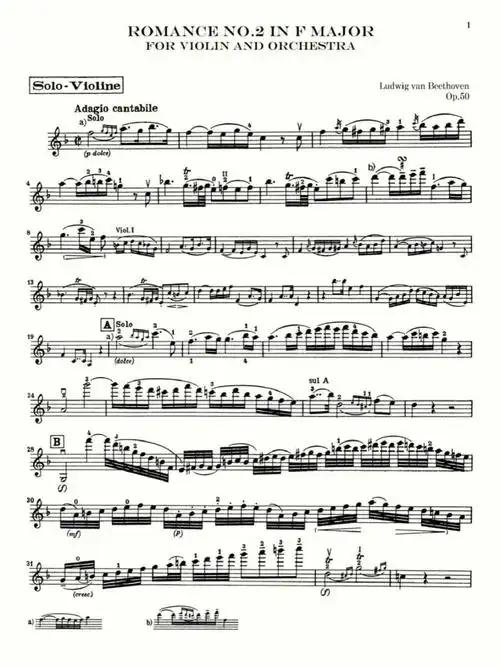 小提琴95谱贝多芬f大调浪漫曲#小提琴谱  #小提琴谱子