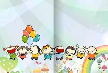 幼儿园学校儿童教育卡通画册封面背景素材
