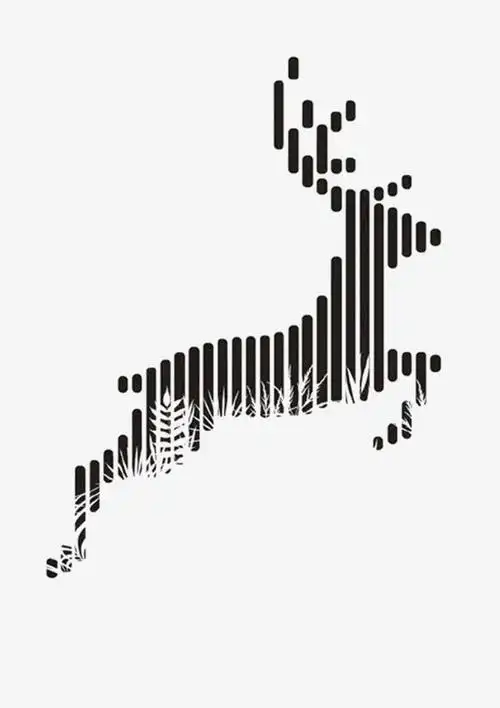 黑白线条麋鹿书刊封面