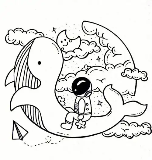 简笔画分享小小宇航员22附过程