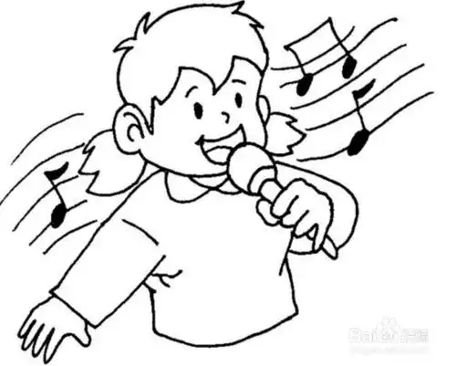 正在听音乐的简笔画