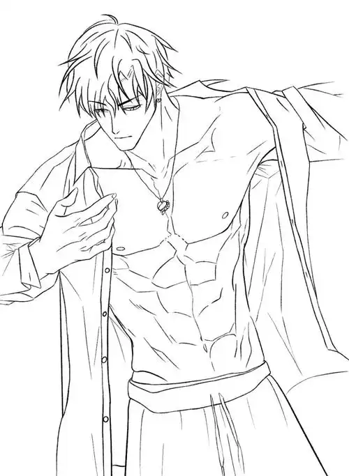 线稿临摹男人为什么要长这么多腹肌