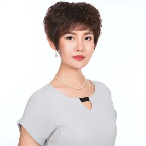 假发短发女全头套中老年女短卷发送妈妈老人女真日常整顶假发