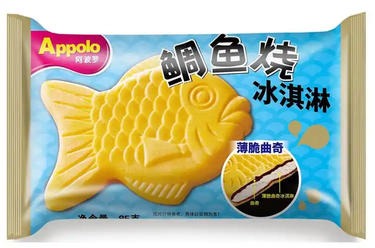 阿波罗鲷鱼烧冰淇淋85g薄脆白桃抹茶曲奇3种口味雪糕冷饮香津驿站草莓