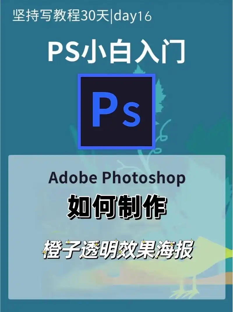 ps教程30天|16制作橙子透明效果海报