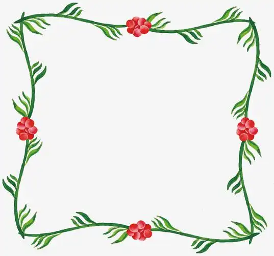 粉色小花绿色花藤边框