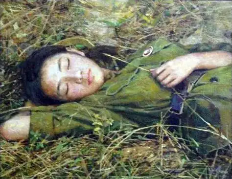 女红卫兵油画