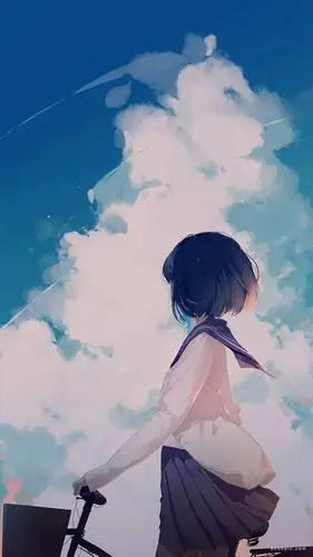 水手服女生的背影手机壁纸