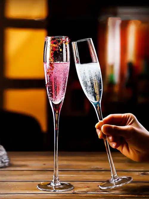 水晶玻璃香槟杯子高脚杯郁金香甜酒杯气泡起泡酒酒杯婚礼酒吧创意