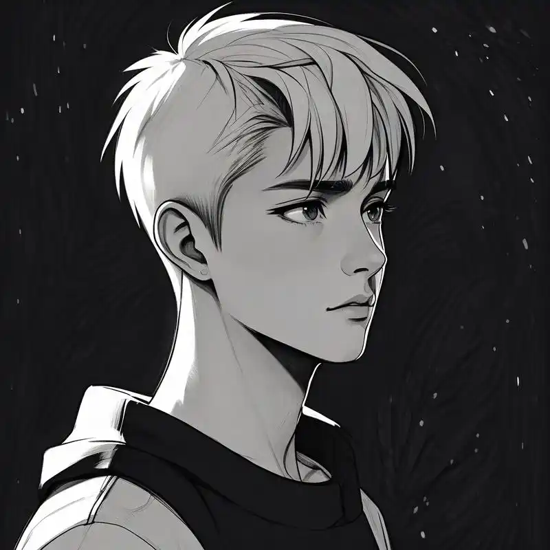 94 今天给大家带来一组超酷的寸头男生黑白素描头像,简洁的线条勾勒