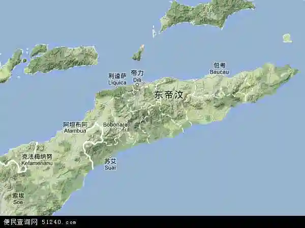 东帝汶地形地图