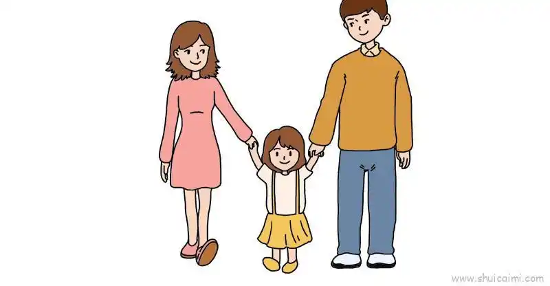 一家三口儿童画怎么画 一家三口简笔画画法