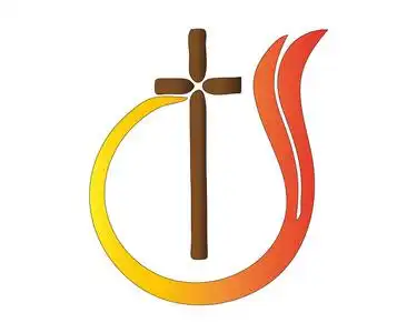 天主教的标志抽象标志十字火焰宗教天主教符号向量照片