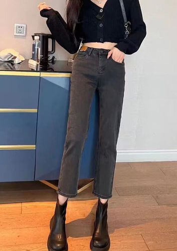 烟管裤女冬季加绒九分