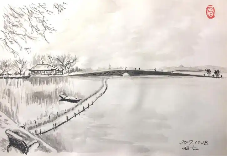 枯藤老树昏鸦,小桥流水人家.