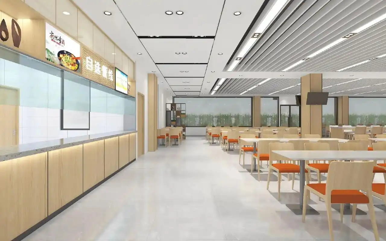 大学食堂餐厅设计效果图.食堂餐厅,中央厨房规划设计 #中央厨 - 抖音