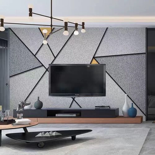 电视背景墙壁纸简约现代风客厅墙纸ins几何图背景墙装饰画自粘