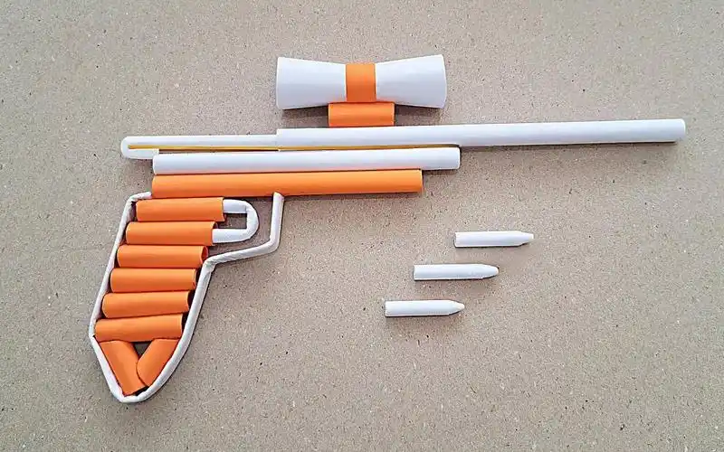 "教你"如何在家用a4纸自制纸枪! ii