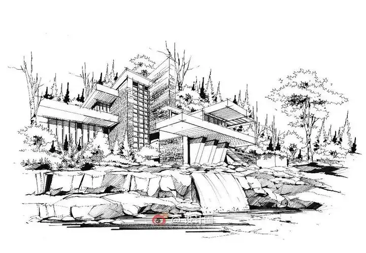 史上最全流水别墅手绘与快题100p