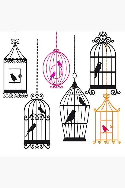 手绘卡通鸟笼素材免扣