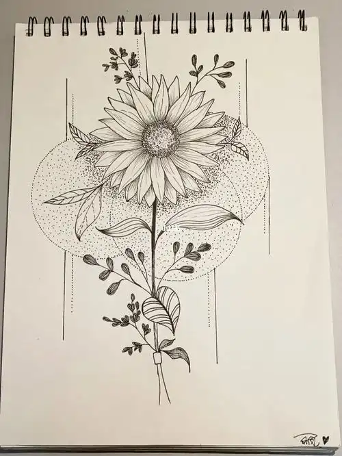 黑白线条画简单临摹绘画