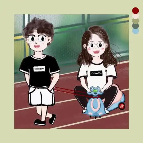 手绘头像  #卡通头像#情侣头像  #头像约稿