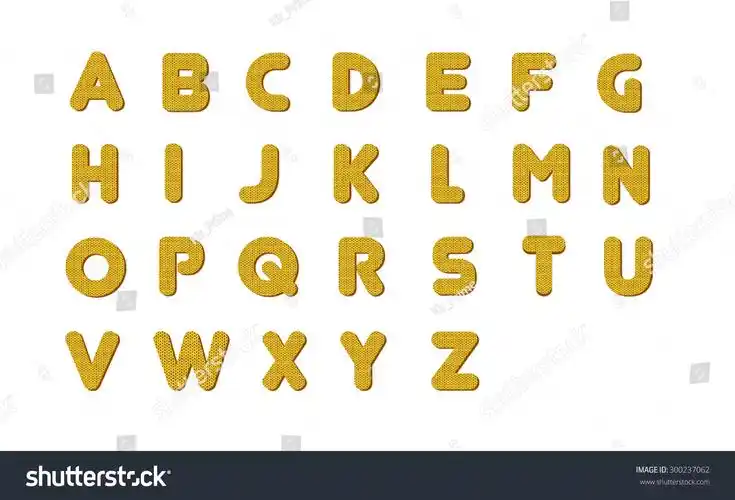 针织品英语字母表,粗体字母集向量eps10插图.