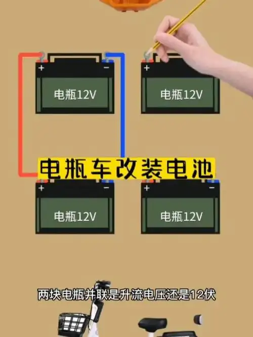 另外两块电瓶也并联是十二伏,然后这两组电池再串联起来是十二伏加