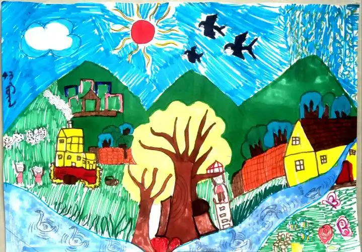 四年级美术课《春天来了》4.3班