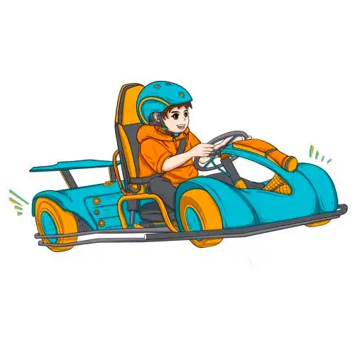 卡丁车儿童版无底色插画