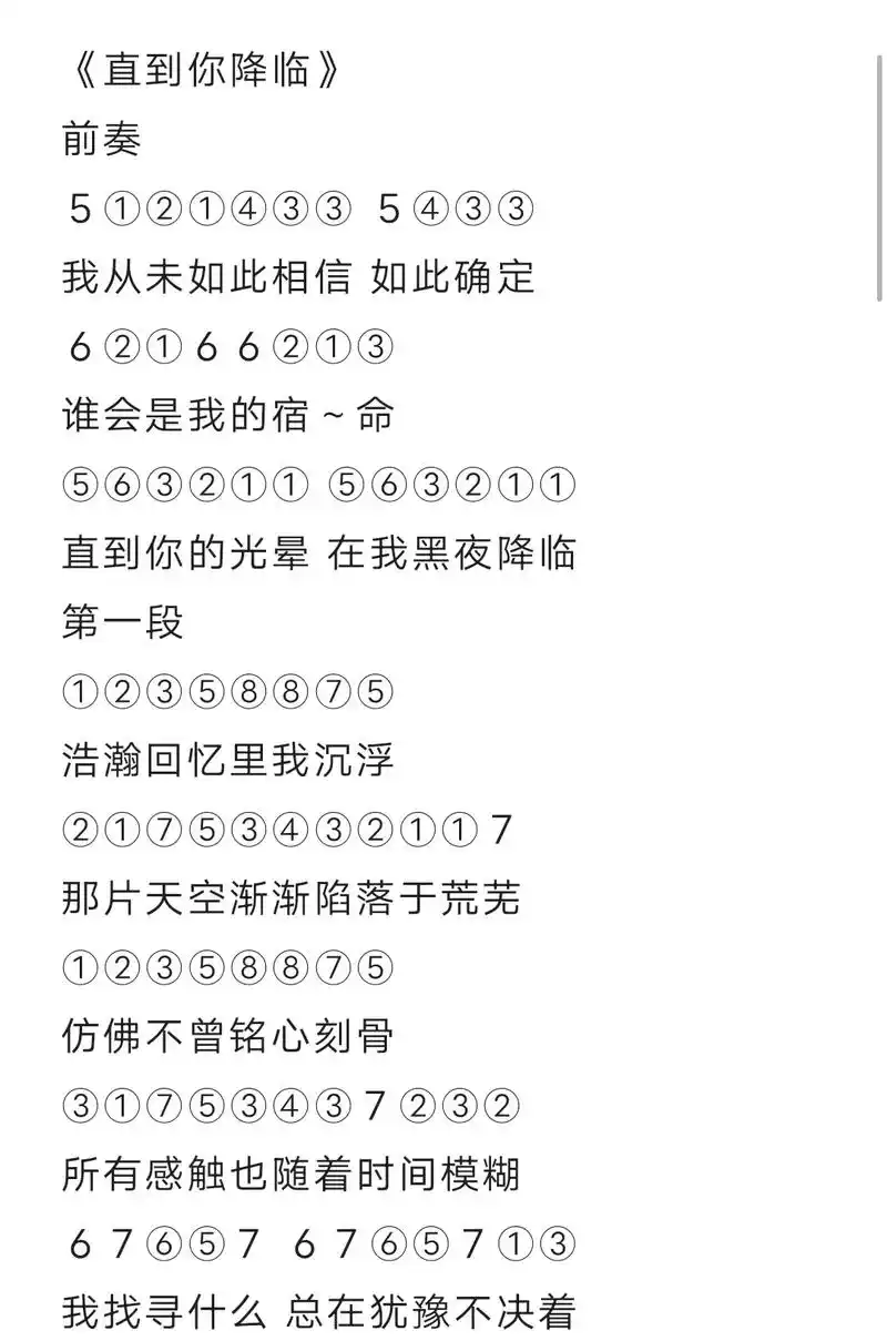 光遇简谱第二百六十三期  #光遇 #直到你降临 #光遇琴谱 - 抖音