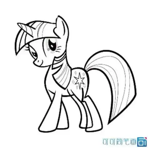 漂亮的小马宝莉紫月公主简笔画图片