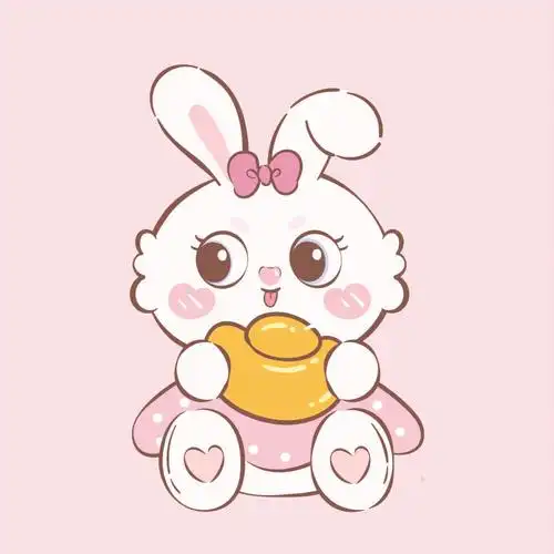 小兔子爱萝卜小兔子插画卡通可爱